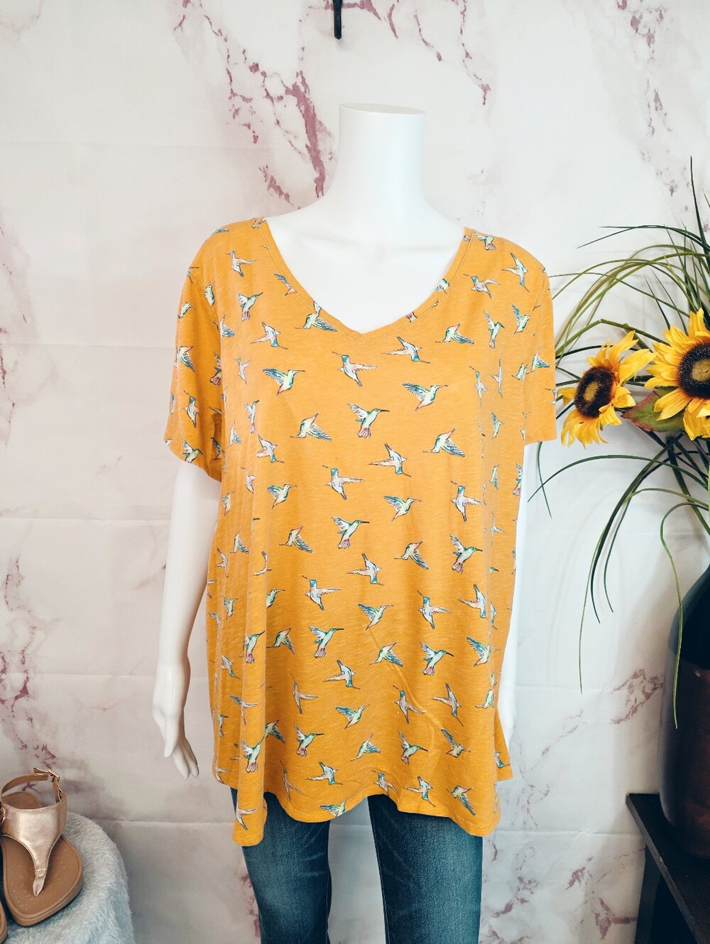 Lane Bryant & EVRI Plus Size 22 24 2X Tank Tee Bundle Bird Print Set - Picture 9 of 12